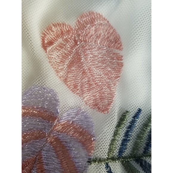 Blue Rain M Boho Sleeveless Top Embroidered Floral Fern Lined Tassels Wms Medium - Picture 4 of 14